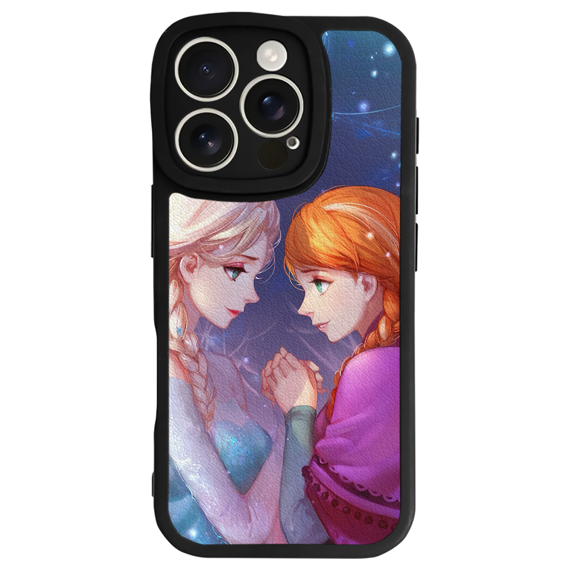 （画像用） アナと雪の女王 アンナ エルサ Frozen Anna Elsa 【iPhone 16シリーズ対応】シリコンスマホケース（レザー調） 材質：シリコン